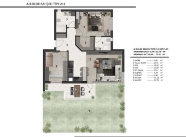 Trendy Investment Properties For Sale In Altintas, Antalya - Layout option 4
