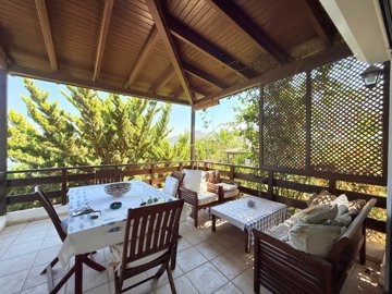 Beautiful Sea View Villa For Sale In Bodrum, Gumusluk - Covered terrace